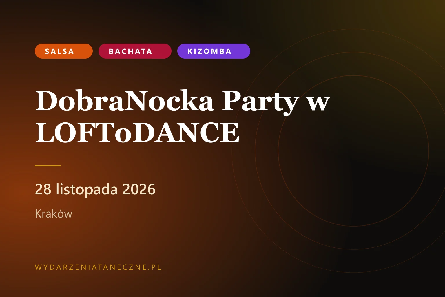 DobraNocka Party w LOFToDANCE — Kraków, 28 listopada 2026