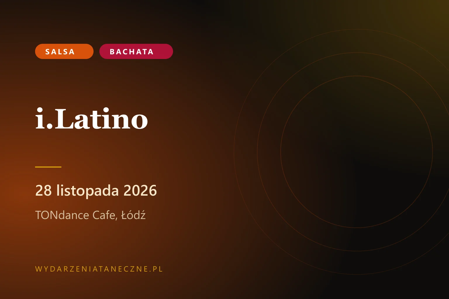 i.Latino — 50% salsy, 50% bachaty w TONdance Cafe, 28 listopada 2026