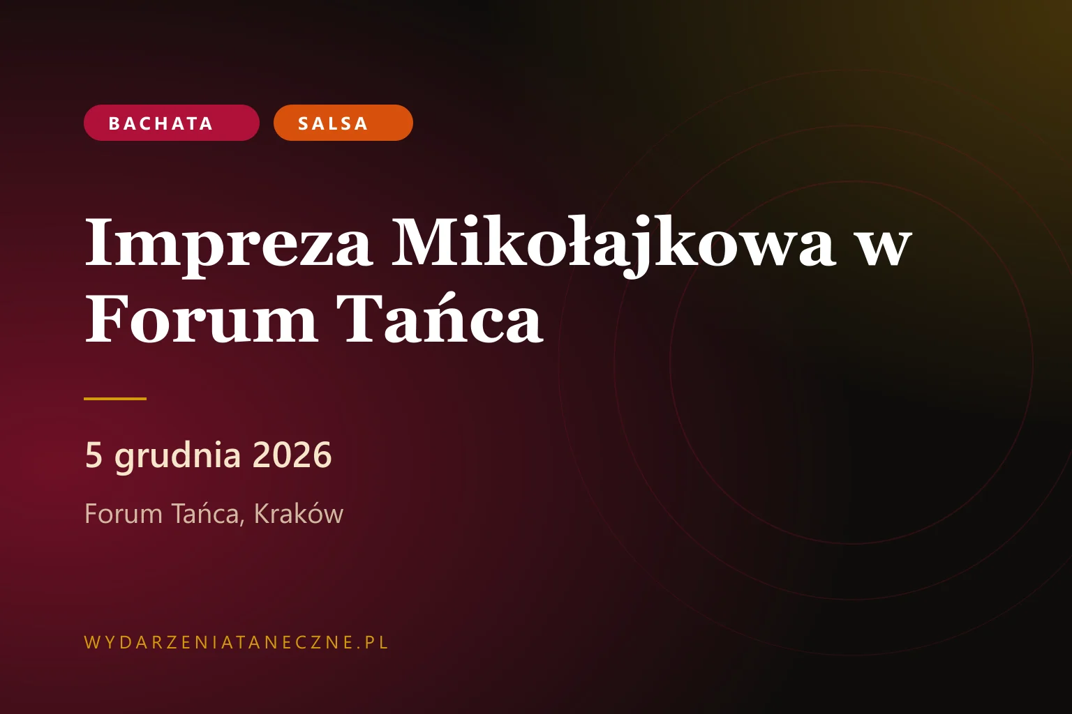 Impreza Mikołajkowa w Forum Tańca — Kraków, 5 grudnia 2026