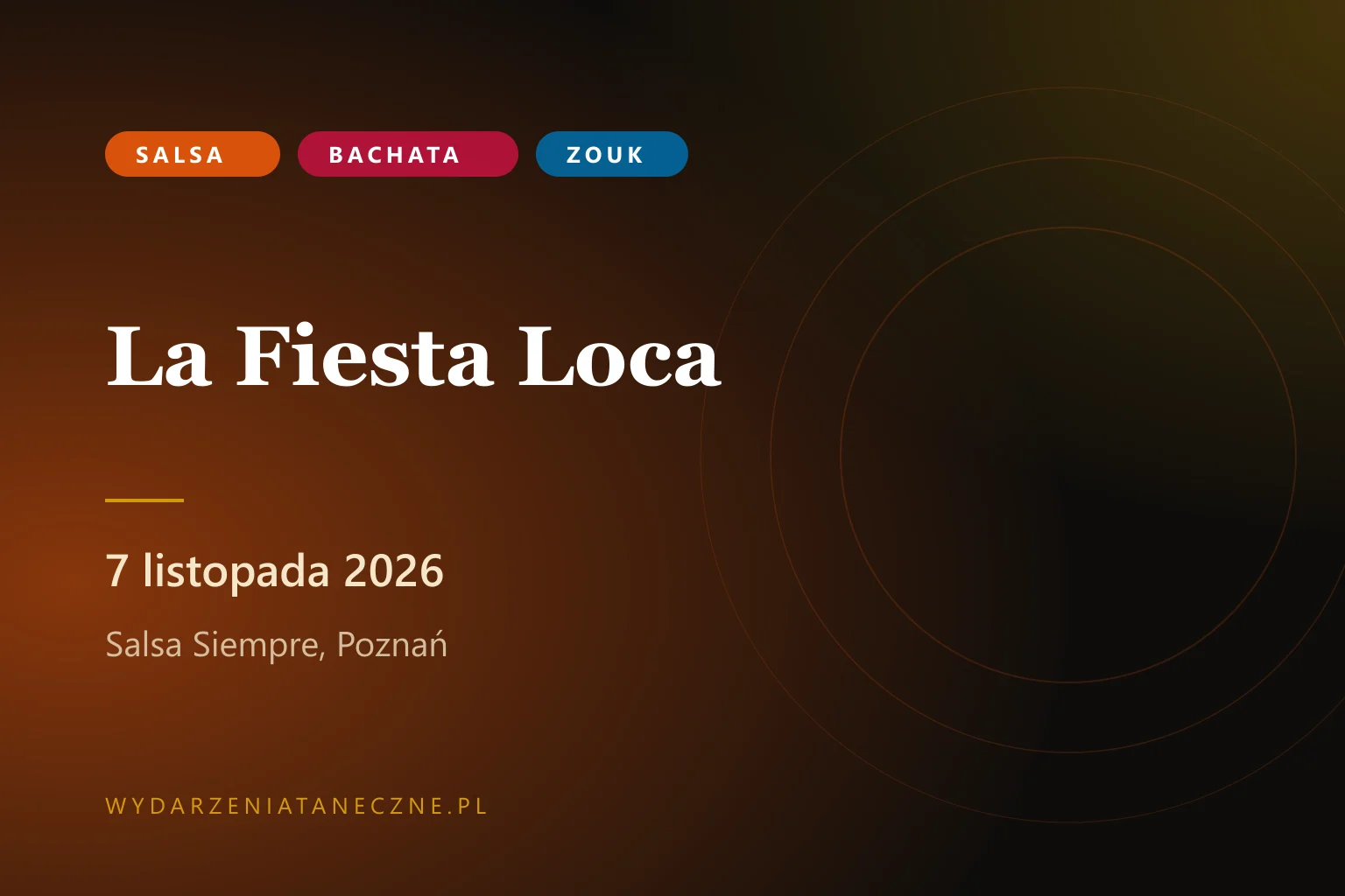 La Fiesta Loca — edycja listopadowa w Salsa Siempre, 7 listopada 2026