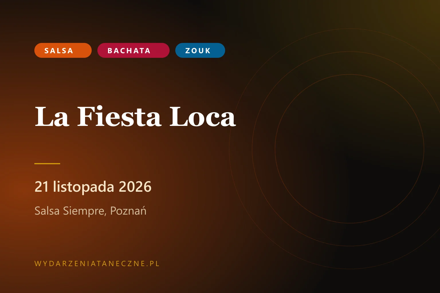 La Fiesta Loca — edycja listopadowa w Salsa Siempre, 21 listopada 2026