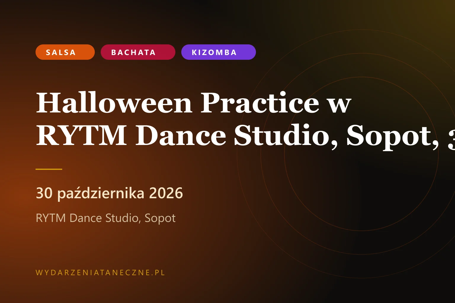Halloween Practice w RYTM Dance Studio, Sopot, 30 października 2026