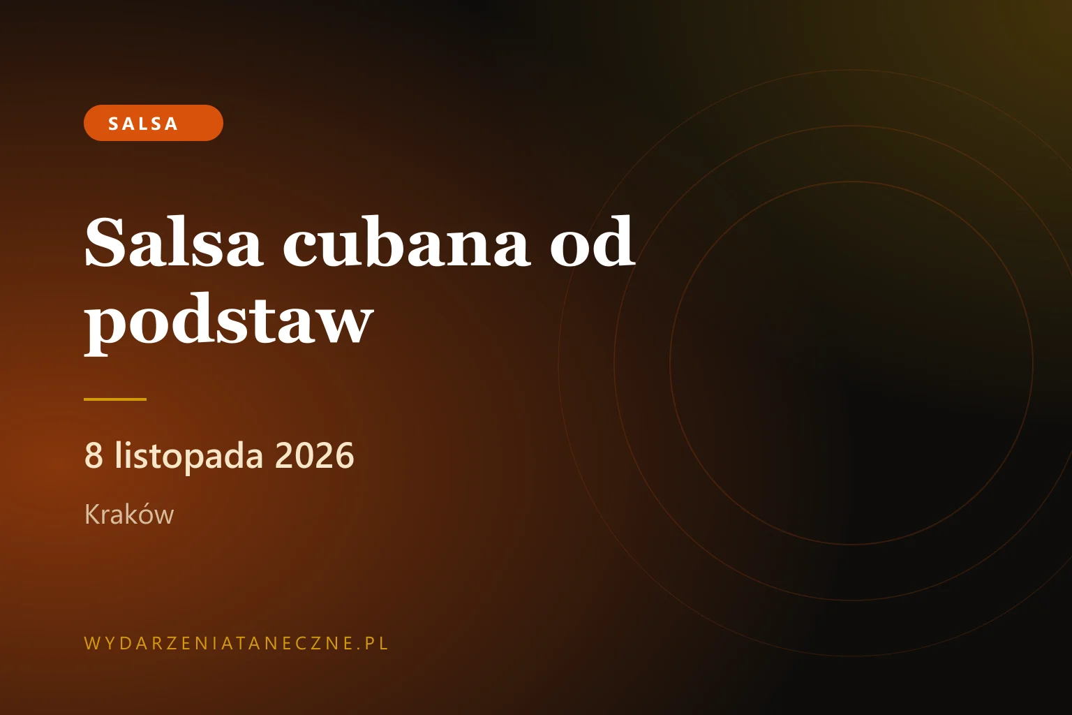 Salsa cubana od podstaw — kurs intensywny w Sabrosa, Kraków, 8 listopada 2026