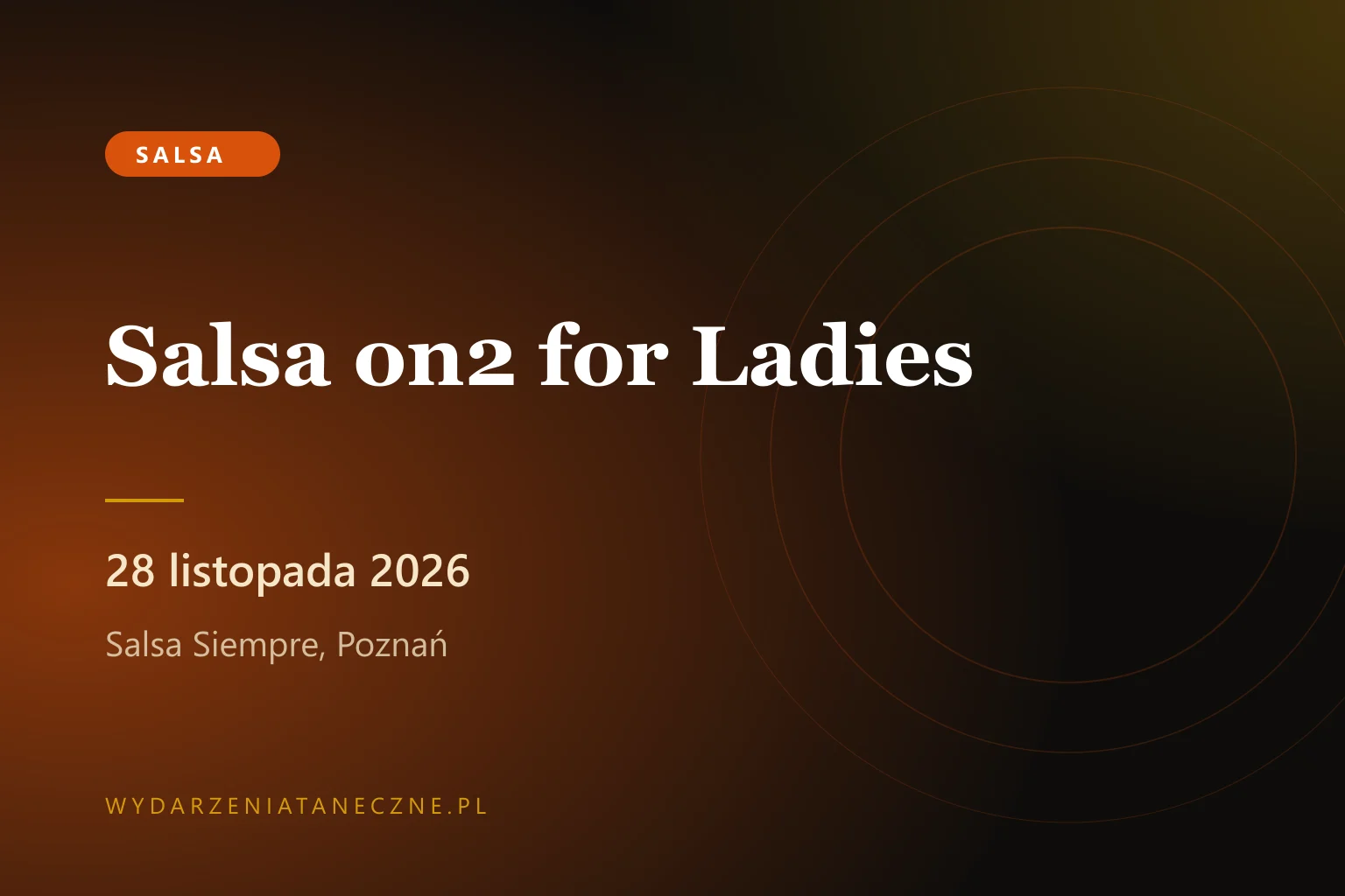 Salsa on2 for Ladies — intensywny kurs w Salsa Siempre, Poznań, 28 listopada 2026