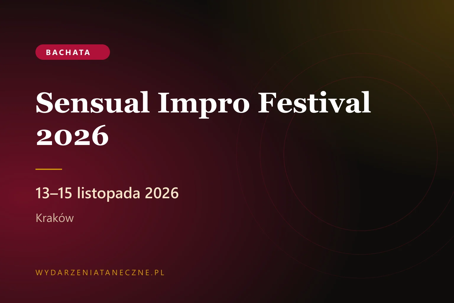 Sensual Impro Festival 2026 — Kraków, 13–15 listopada