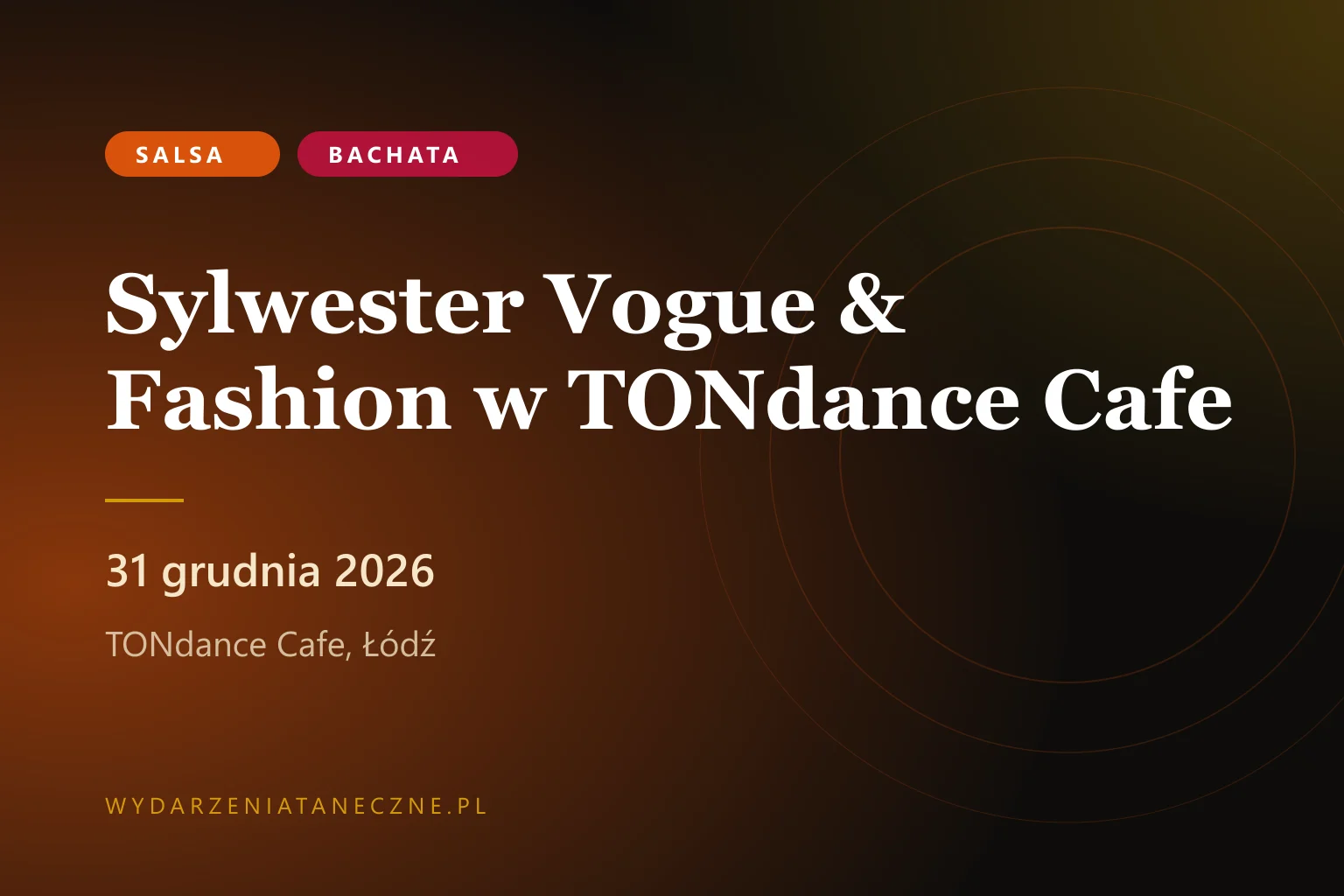 Sylwester Vogue & Fashion w TONdance Cafe — Łódź 2026/2027